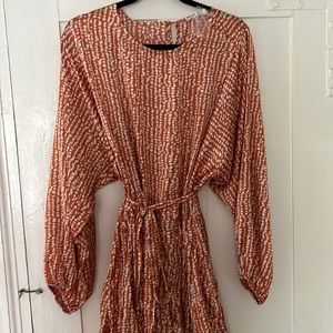 NWOT orange talulah satin flowy dress